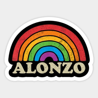 Alonzo - Retro Rainbow Flag Vintage-Style Sticker